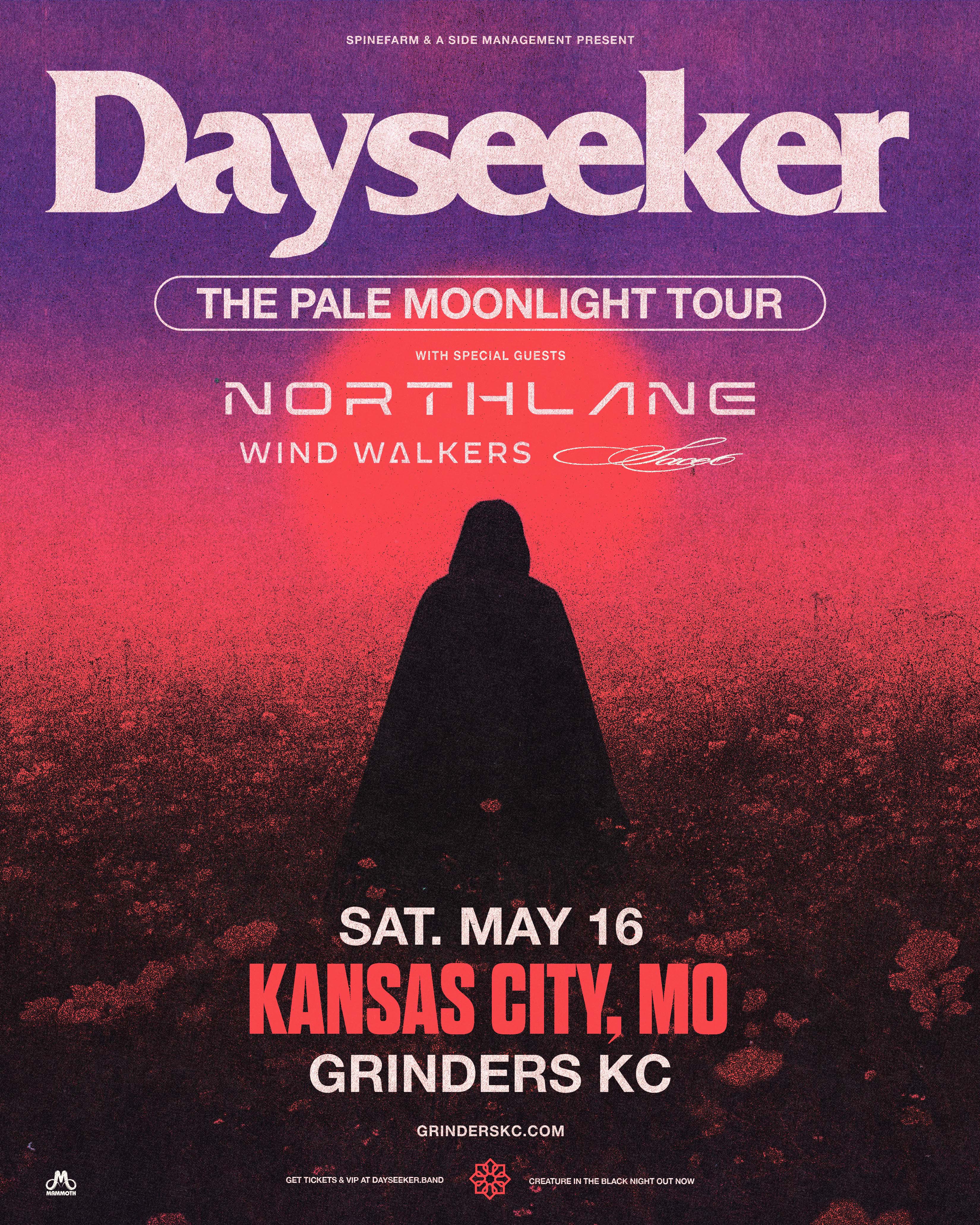 Flyer for Dayseeker at Grinders KC Event Venue on 5.18.26